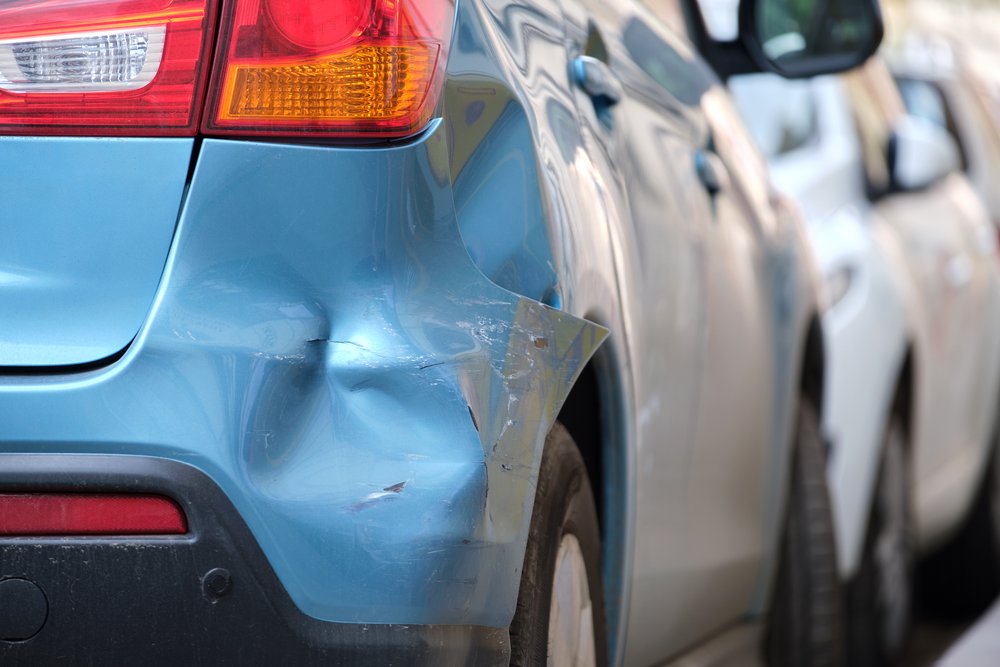 Image showing car with damage to rear bumper